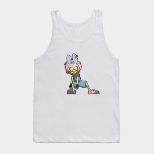 Rabbit cartoon character colorful design Tank Top